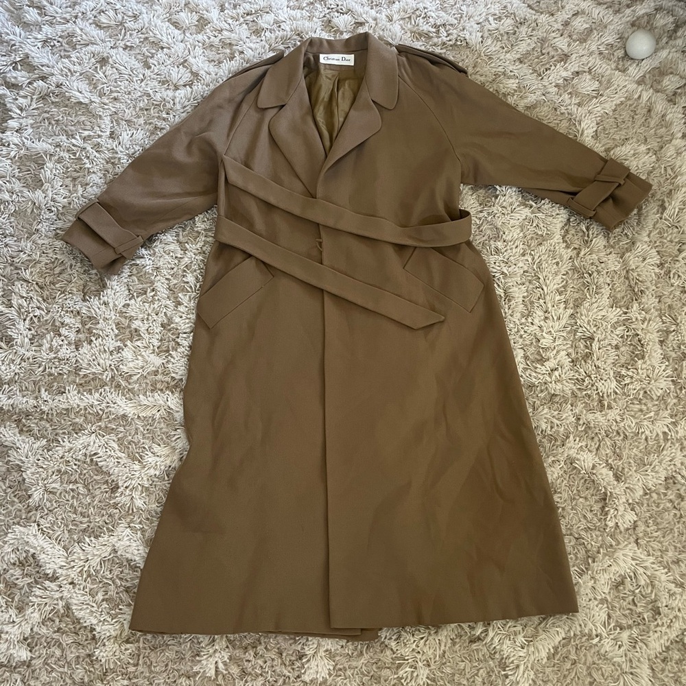 Vintage Christian Dior Brown Trench Coat Women’s Size 4